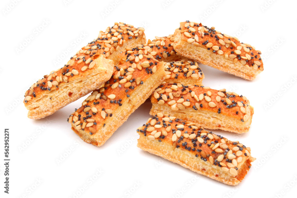 Aperitif biscuits - Sesame poppy seed cheese puffs