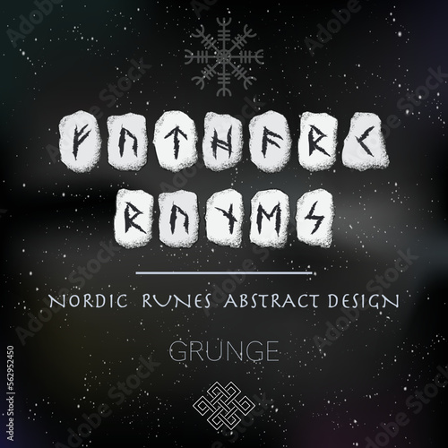 Viking runes white grunge stones wallpaper