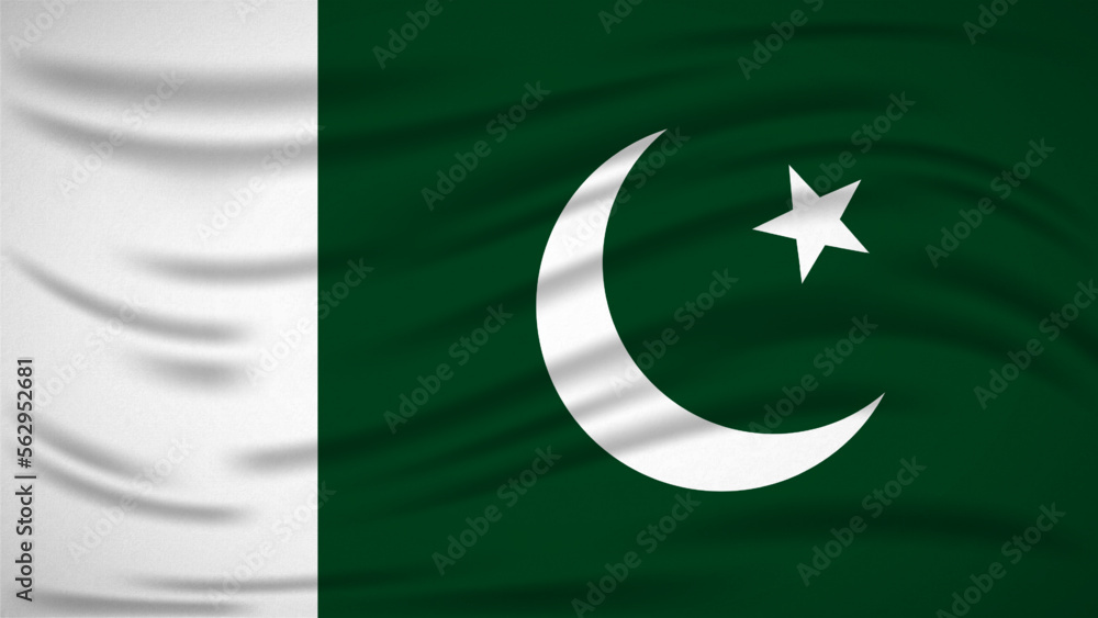 Realistic pakistan national flag background Realistic pakistan national flag background