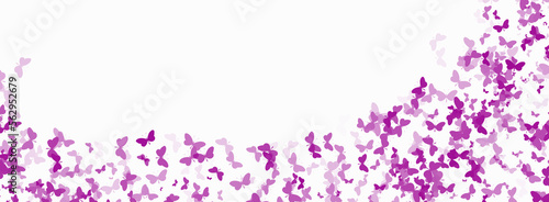White background with pink confetti butterflies.