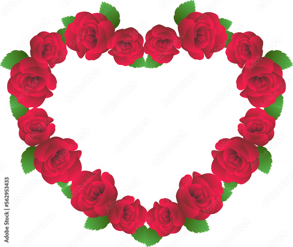 red rose flower heart shape frame 2023011905 red rose flower heart shape frame 2023011905