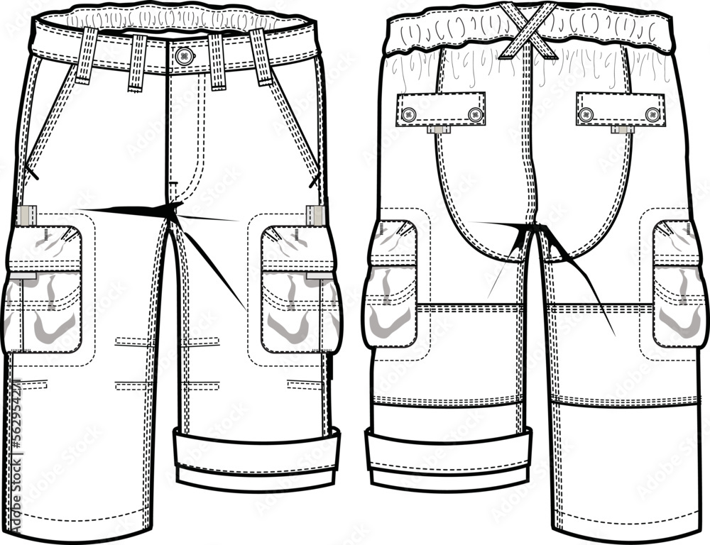 KID BOYS BOTTOM WEAR PANT FRONT AND BACK WITH POCKET FASHION FLAT DESIGN VECTOR KID BOYS BOTTOM WEAR PANT FRONT AND BACK WITH POCKET FASHION FLAT DESIGN VECTOR