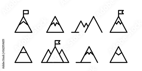 Mountain icon set over white illustration