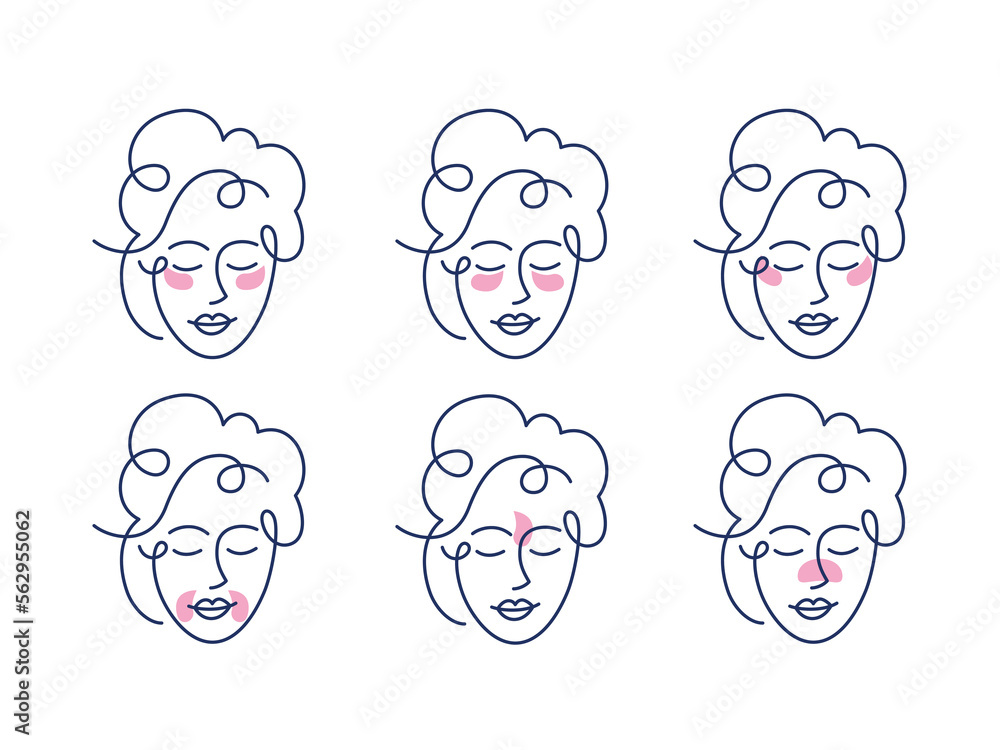 Girl with Different Method for Use Gel Patch Line Icon. Patches Under Eye, Between Brows, for Mouth and Nose Pictogram. Face Anti Aging Procedure Icon. Editable Stroke. Isolated Vector Illustration. Girl with Different Method for Use Gel Patch Line Icon. Patches Under Eye, Between Brows, for Mouth and Nose Pictogram. Face Anti Aging Procedure Icon. Editable Stroke. Isolated Vector Illustration.