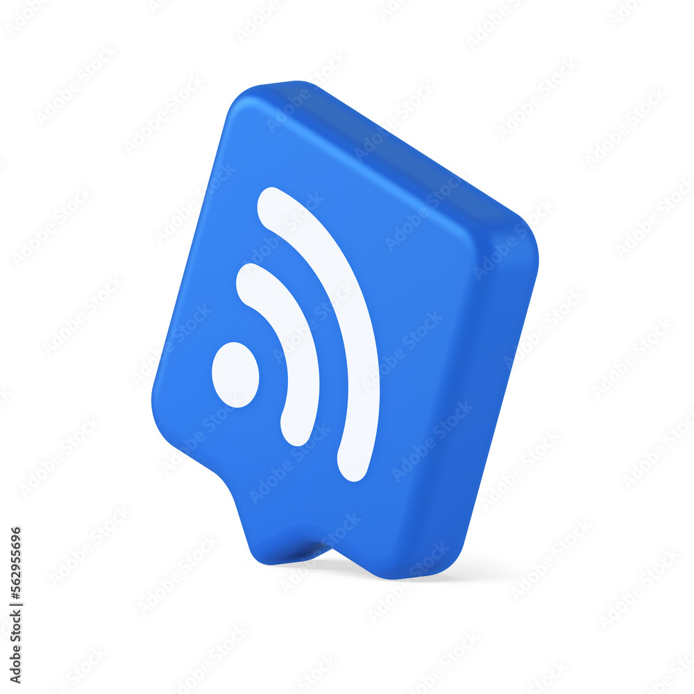 Wifi available access button wireless internet connection signal 3d realistic speech bubble icon Wifi available access button wireless internet connection signal 3d realistic speech bubble icon