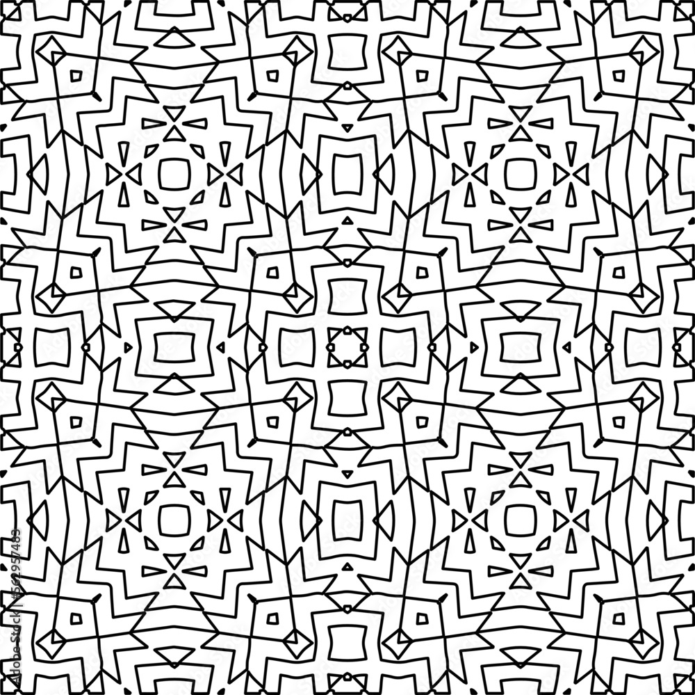 Stylish texture with figures from lines.
Abstract geometric black and white pattern for web page, textures, card, poster, fabric, textile. Monochrome graphic repeating design. Stylish texture with figures from lines.
Abstract geometric black and white pattern for web page, textures, card, poster, fabric, textile. Monochrome graphic repeating design.