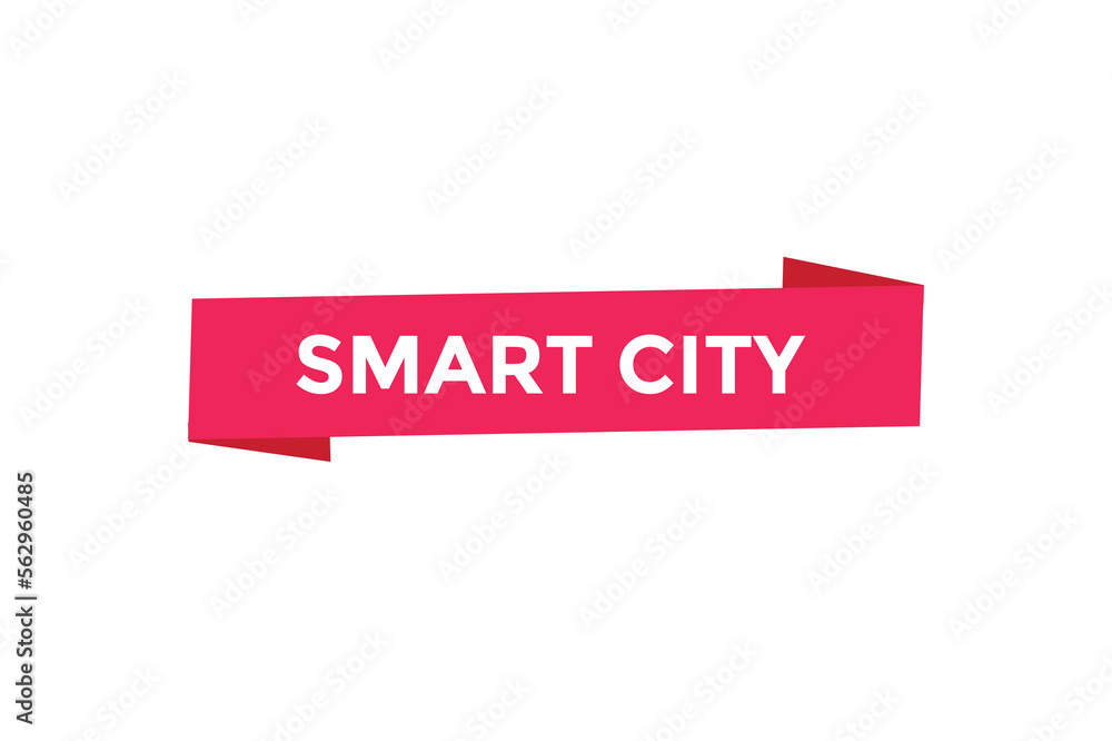 Fototapeta premium Smart city button web banner templates. Vector Illustration 