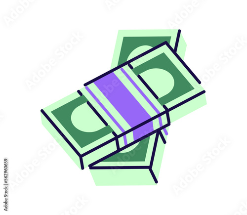 Money, dollar banknotes bundles. Cash, bank notes bills stacks, packs. US pap...