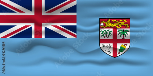 Waving flag of the country Fiji. Vector illustration.