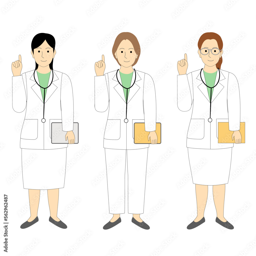 Fototapeta premium A group of female doctor, veterinarian giving a piece of advice
