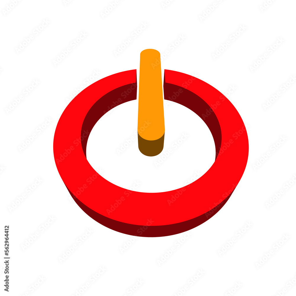 logout 3d icon. power button icon with 3d design