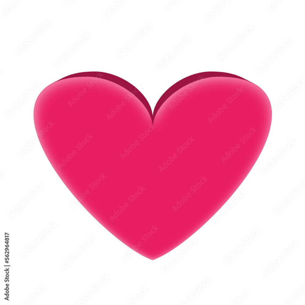 pink heart 3d icon with trendy design