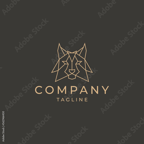 Lynx head geometric logo icon design template