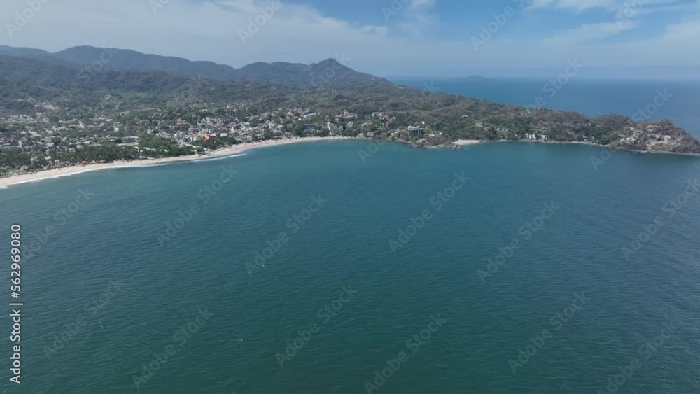 Sayulita, Mexico's main beach and town. Establishing Aerial Fly Drone View 4k high resolution. Sayulita, Mexico's main beach and town. Establishing Aerial Fly Drone View 4k high resolution.