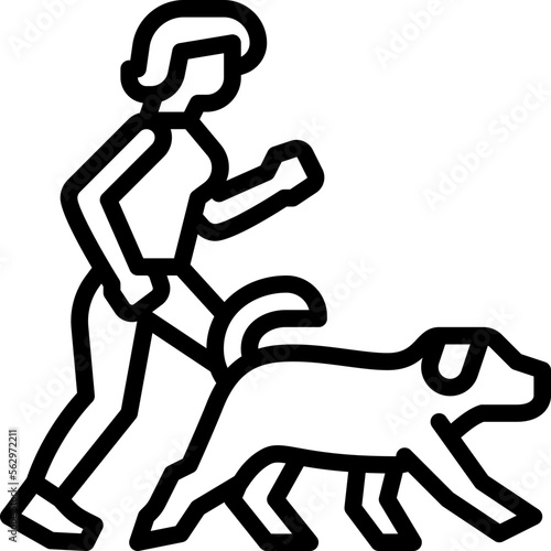 walk the dog outline icon