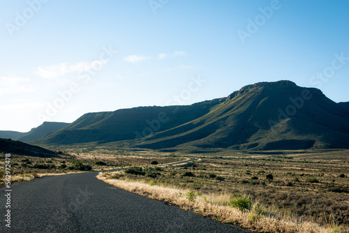 Beautiful landscape of the Karoo National Park in South Africa, half desert