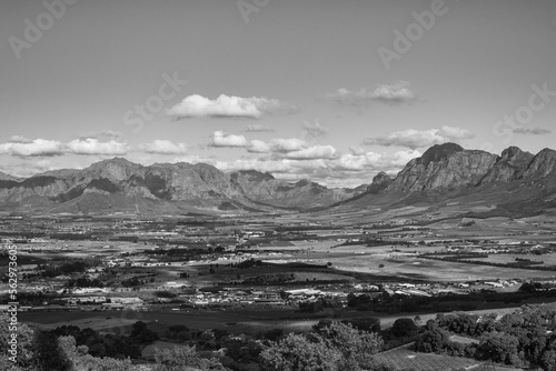 Panorama of Paarl, South Africa 