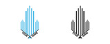 Building real estate logo ,blue and black ,vector illustration 