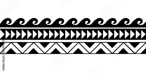 Wrap around arm polynesian tattoo design. Pattern aboriginal samoan. Vector illustration eps10.