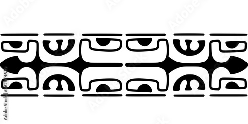 Wrap around arm polynesian tattoo design. Pattern aboriginal samoan. Vector illustration eps10.