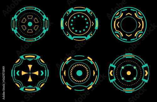 Abstract technology circle for futuristic user interface.