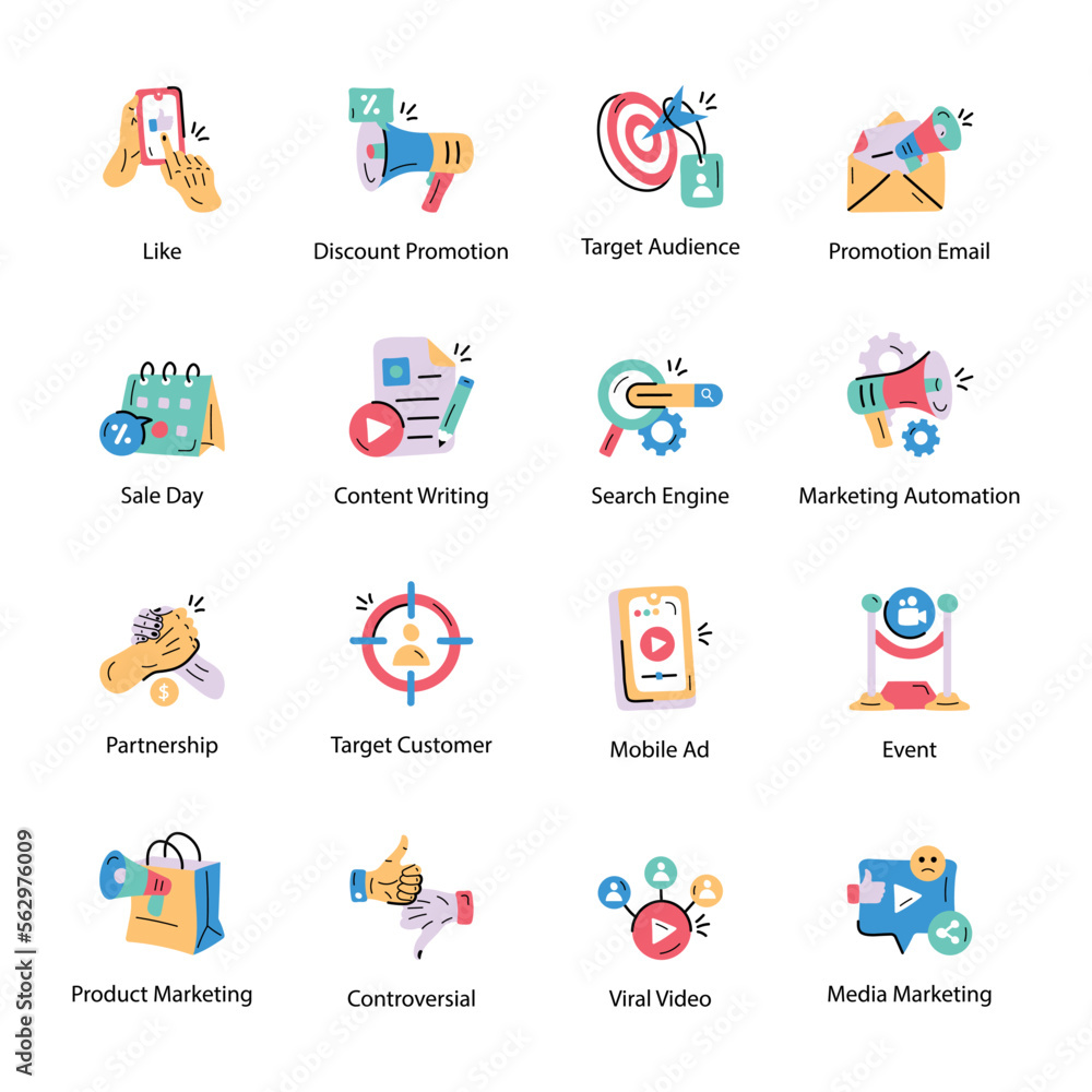 Collection of Marketing Hand Drawn Icons
Collection of Marketing Hand Drawn Icons