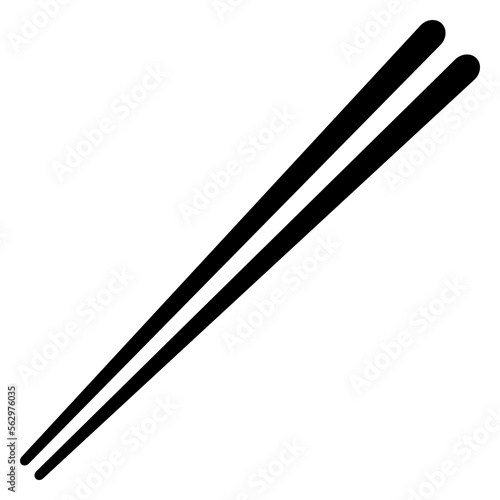 Icon chopstick japanese food, korea wood stick chinese sushi chop