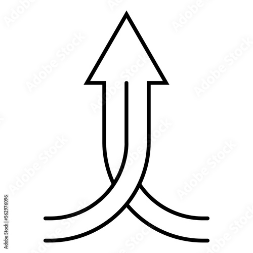 Icon merge arrow, merger partnership concept, company strategic growth joint