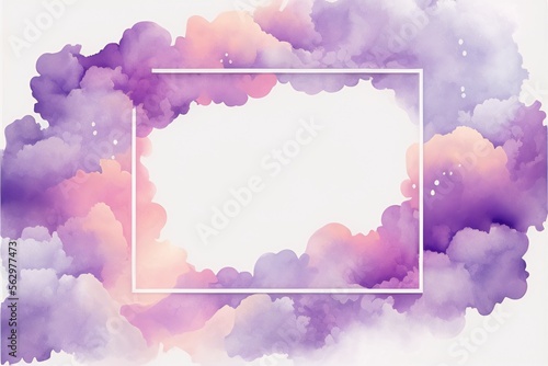 purple watercolor cloud abstract background illustration. Generative AI.
