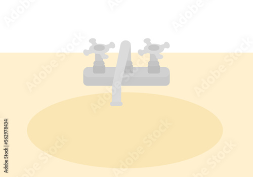 洗面所の水道 蛇口のベクターイラスト
