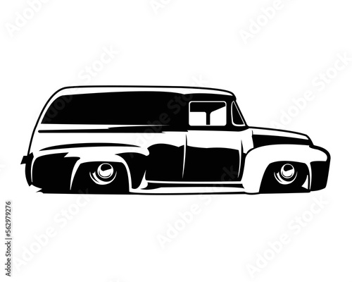 Logo 1952 chevrolet panel van silhouette - vector illustration, emblem design on a white background. best for the trucking industry. photo