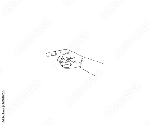 One connected line drawing.
illustration of pointing finger.
symbol of peace and freedom in simple terms. vector doodle.