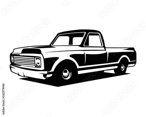 c10 truck logo silhouette. isolated on white background side view. best for badge, emblem, icon. vector illustration available in eps 10.