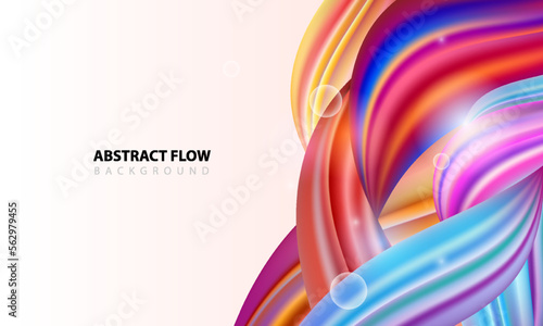 Abstract 3d fluid design, colorful flow background. Template design for presentation, flyer, card, web, poster