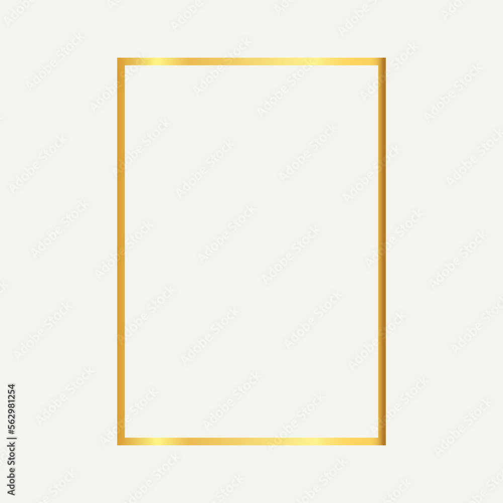 Golden thin rectangular frame on the white background. Golden thin rectangular frame on the white background.