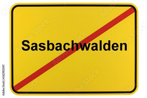 Illustration eines Ortsschildes der Gemeinde Sasbachwalden in Baden-Württemberg photo