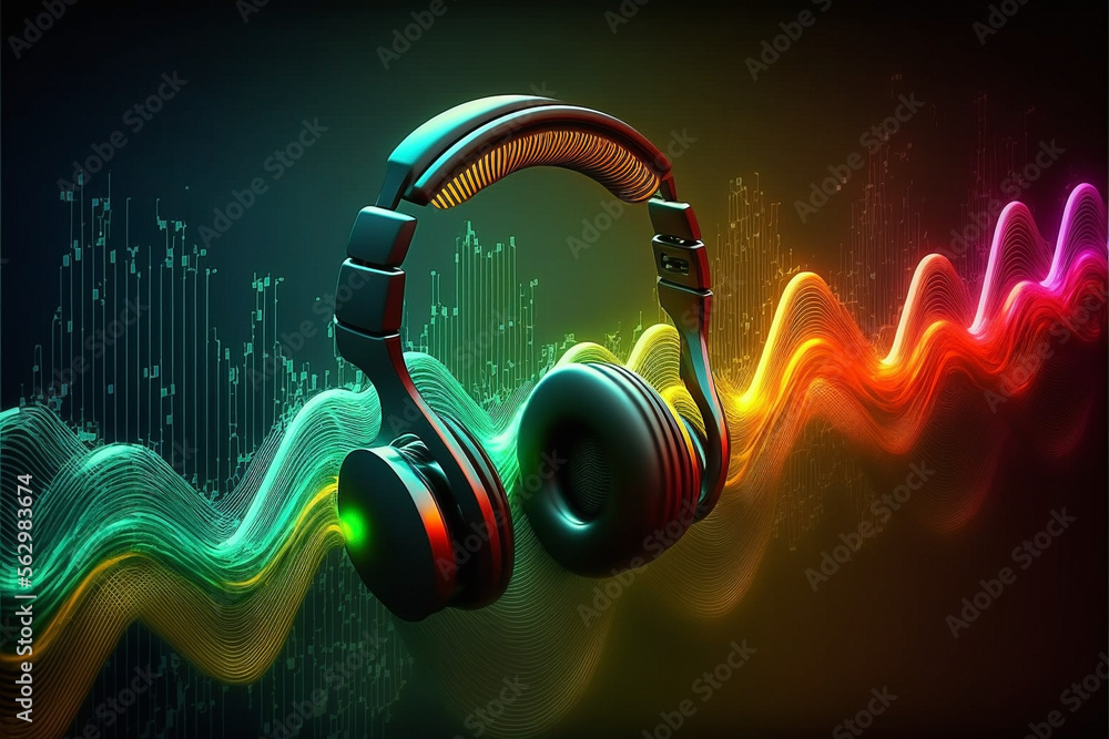 headphones music background