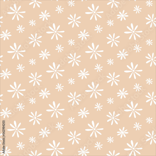 Daisy flower seamless pattern, pastel color background