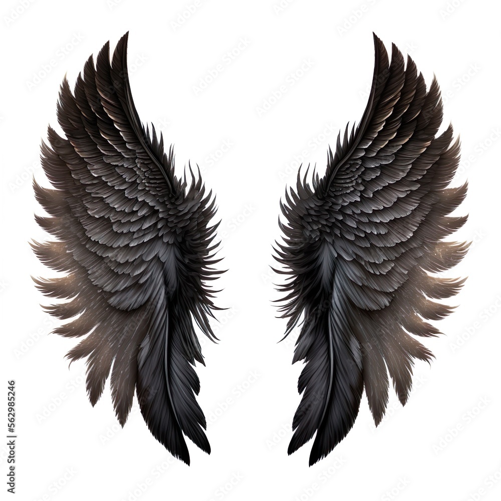 Obraz premium generative ai black wings