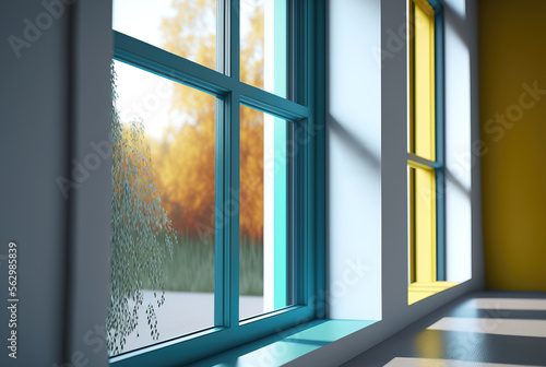 close-up of modern window frame  ai generated