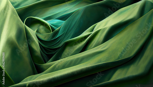 Abstract green cloth background, Generative AI
