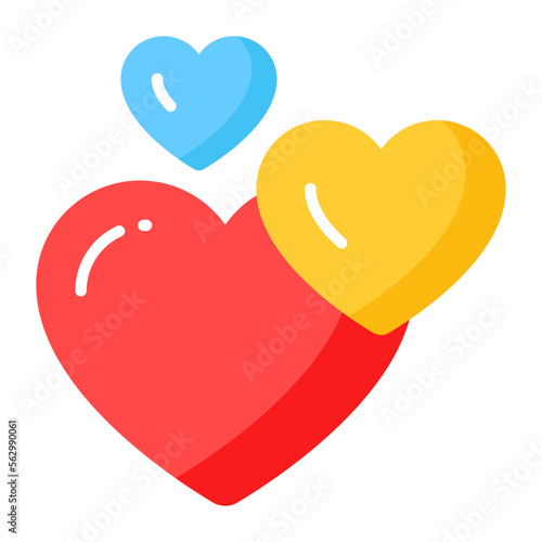 Hearts vector design in trendy style, love and romance