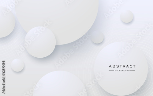 modern white gray circle ball 3d style papercut background. eps10 vector