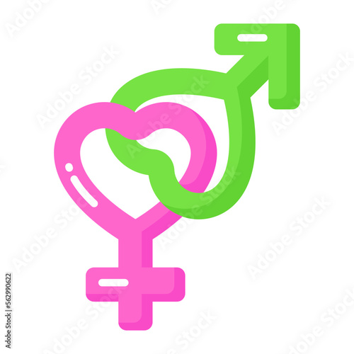 Male and female gender symbol vector, relationship icon