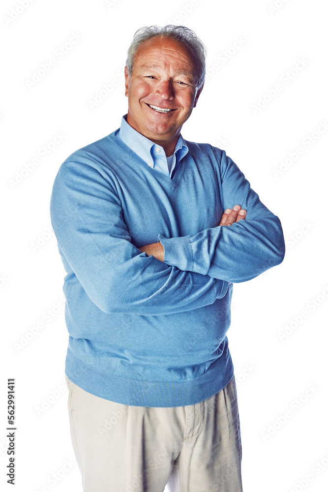 Person, happy and portrait of senior man in studio, proud and relax while enjoying retirement on white background. Confident, relaxed and elderly man with retired lifestyle, content and isolated Person, happy and portrait of senior man in studio, proud and relax while enjoying retirement on white background. Confident, relaxed and elderly man with retired lifestyle, content and isolated