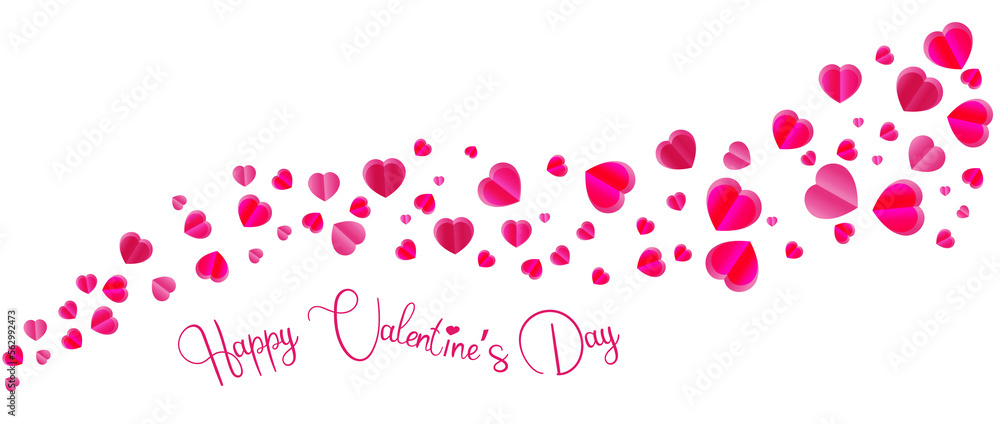 Background with flying hearts. Love. Valentine's day. For invitations, postcards, greetings and your decor.
