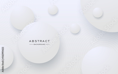 modern white gray circle ball 3d style papercut background. eps10 vector
