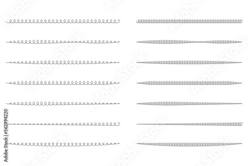 single line hand drawing. set collection of spring wire illustration. Icon symbol in simple terms design element. doodle vector.