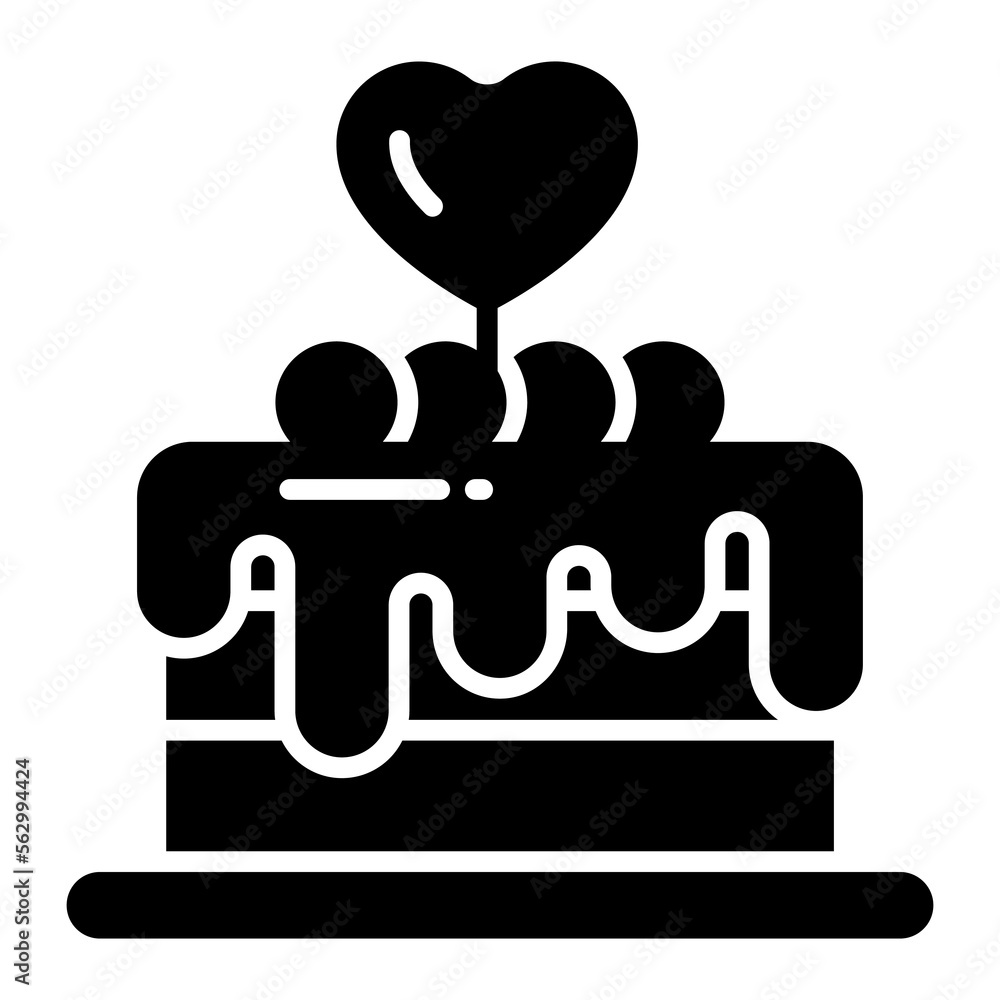 An amazing vector of cake with heart, valentine cake An amazing vector of cake with heart, valentine cake