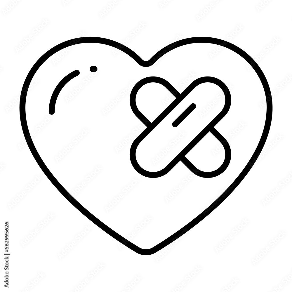 Bandage on heart vector of love wound easy to use Bandage on heart vector of love wound easy to use